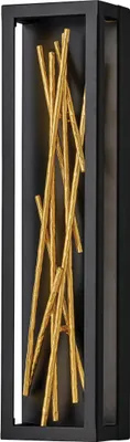 Produktbild von Elstead Styx LED Wandleuchte Schwarz und vergoldetes Gold