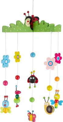 Produktbild von Bieco 3D Baby Mobile Ø ca. 26 cm | Edition Käferchen aus Holz | Mobile Baby Mädchen/Mobile Baby Junge