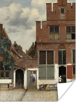 Produktbild von MuchoWow® Poster Die kleine Straße - Johannes Vermeer 90x120 cm - Wohnzimmer