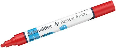 Produktbild von Acrylmarker Paint-It 320 4mm rot Packung mit 5 Stück
