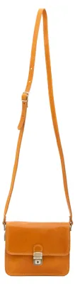 Produktbild von Damen Schultertasche aus echtem Vacchetta-Leder, verstellbarer Verschluss mit Schnappverschluss