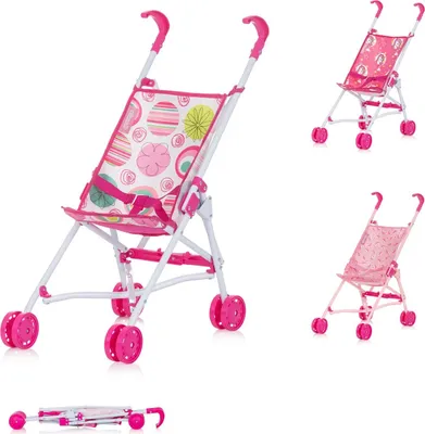 Produktbild von Chipolino Puppenbuggy Lily klappbar, Doppelräder, ab 3 Jahren, Schiebehöhe 57 cm rosa pink