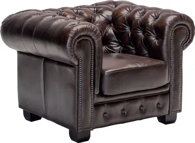 Produktbild von Sessel Chesterfield Echtleder braun