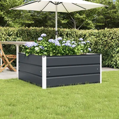 Produktbild von Möbel Pflanzkübel Anthrazit 100 x 100 x 45 cm Stahl - Beete &48093