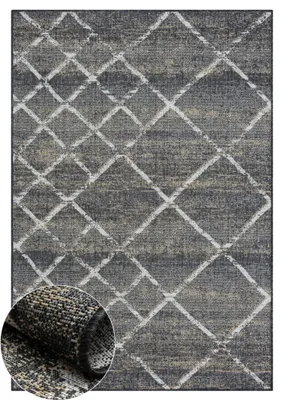 Obrázok produktu pre MY-RUG vonkajší koberec "Faby" 150x80 cm, čierny, s moderným vzorom, príjemný večer pri grilovaní
