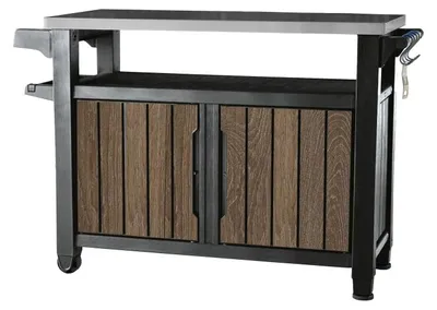 Image de Table de jardin multifonctionnelle KETER UNITY XL 207L - 134 x 52 x 90 cm - noyer