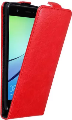 Produktbild von Cadorabo Hülle für Huawei NOVA Schutz Hülle in Rot Flip Etui Handyhülle Case Cover