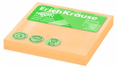 Produktbild von Haftnotizen 75x75mm NEON wiederablösbar 100 Blatt Orange