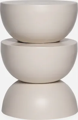 Produktbild von sweeek Beistelltisch, Sofatisch & Nachttisch, Metall Creme, Ø32xH46.5cm, modern, minimalistisch, abgerundet, 75kg belastbar, stabil, langlebig, ideal für kleine Räume, innen, COUMBA