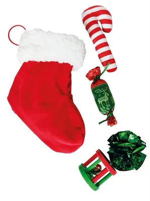 Productafbeelding van Croci Kerstsok Kat met 4 Speeltjes