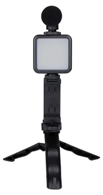 Produktbild von Grundig ED-38135: 3-in-1-Selfie-Studio-Vlogging-Kit mit Beleuchtung, Mikrofon und Stativ