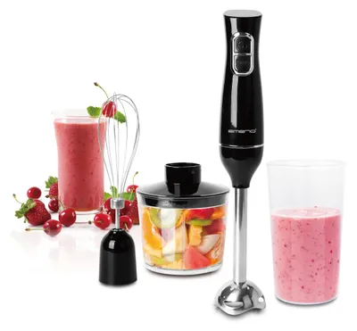 Produktbild von EMERIO Stabmixer Set 4-in-1 mit 2 Geschwindigkeiten + TURBO Funktion | Edelstahl