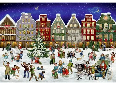 Produktbild von Puzzle-Adventskalender - Winterabend in der Stadt