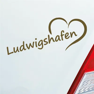 Produktbild von Auto Aufkleber Ludwigshafen Herz Stadt City Love Liebe 20x8 cm Gold Sticker Heckscheibenaufkleber