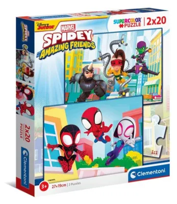 Image de Clementoni Legpuzzel Super Color Spidey and His Amazing Friends, 2x20st.