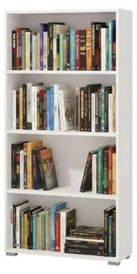 Produktbild von Dmora Bücherregal Prisco 70x25x142h cm Mattweiß, 3 Regalböden Bodengestell