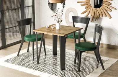 Produktbild von Endo-Möbel Esstisch ausziehbar Adeo 80cm - 170cm Gestell Metall Kulissentisch (Artisan Eiche)