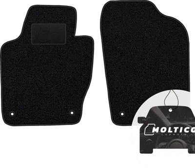 Immagine prodotto di moto-MOLTICO tappetini anteriori auto velours tappetini auto nero set 2 pezzi adatto per VW Polo 6R 2009-2017