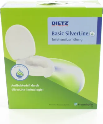 Produktbild von Dietz Toilettensitzerhöhung mit Deckel Basic SilverLine - antibakteriell