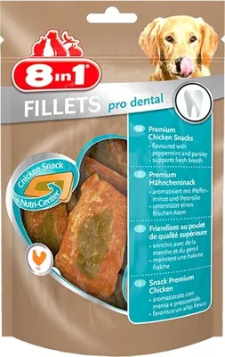 Obrázek produktu pro Pochoutka 8in1 Fillets pro dental S 80g (svěží dech)