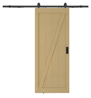 Produktbild von Schiebetür mit Laufschienensystem - Holz & MDF - Holzfarben hell - 205 x 63 cm - BALERMA