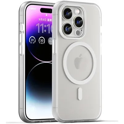 Produktbild von Mobigear Shockproof iPhone 16 Pro MagSafe Hülle Flexibles TPU Backcover - Weiß