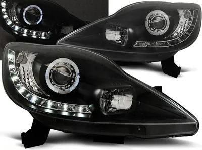 Produktbild von Led Scheinwerfer Set in schwarz für Peugeot 107 2005-2011