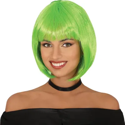 Immagine prodotto di parrucca Bob Carnevale anni '20 Lucido Taglio di capelli corto Costume da festa Stile retrò Elegante Carnevale Adulti, Colore: Verde
