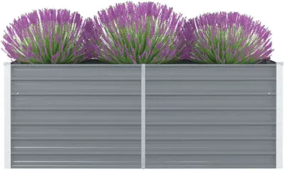 Zdjęcie produktu dla vidaXL Podwyższone łóżko 160 x 80 x 45 cm Stal ocynkowana Szary