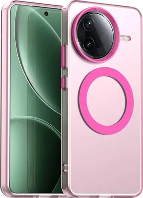 Immagine prodotto di Custodia MagSafe per Xiaomi Poco F7 Pro - Cover posteriore Phonesta HardFrost Semi-Trasparente - Rosa opaco