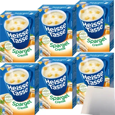 Produktbild von Erasco Heisse Tasse Spargel-Creme 6er Pack (18x Beutel a 13,8g) + usy Block