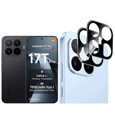 Produktbild von CLM-Tech 2X Kameraschutz kompatibel mit Xiaomi 17T Pro - Kameraglas Panzerfolie Panzerglas Crystal Clear - 9H Schutz Glas kristallklar 2X Stück