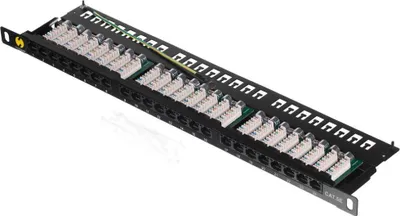 Produktbild von Netrack 104-10, RJ-45, Cat5e, U/UTP (UTP), Schwarz, Rackeinbau, 0.5U