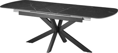 Produktbild von Ausziehbarer Esstisch Hestia - 180/220x90x76cm - gesinterter Stein - schwarzer Marmor