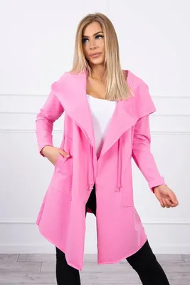 Obrázok produktu pre Ružový plášť s voľnou kapucňou