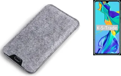 Produktbild von K-S-Trade Filz Handyhülle kompatibel mit Huawei P30 Schutzhülle Filztasche Filz Tasche Case Sleeve Handy Hülle Filzhülle grau