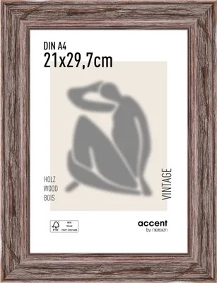 Produktbild von accent by nielsen Holz Bilderrahmen Vintage, 21x29,7 cm (A4), Braun