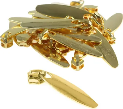 Produktbild von 20 Zipper für Spiralreißverschluss, 5mm, non lock, Farbauswahl , Farbe:gold