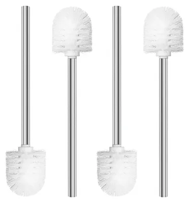 Produktbild von WC-Bürste 7,5 cm, 4er-Set, Edelstahlgriff | WC-Bürste mit austauschbarem Kunststoffbürstenkopf (weiß)