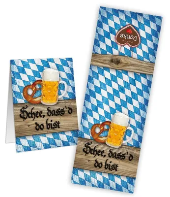Produktbild von Bayerische Aufkleber Schön dass du da bist 5 x 14,8 cm blau weiß 10 Stück10 Stück