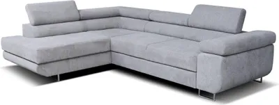 Produktbild von Großes elegantes Ecksofa, moderner Stil, Komfort, Schlaffunktion, Stauraum für Bettzeug, verstellbare Kopfstützen, Ecksofa in L-Form, Ottomane links oder rechts, moderne Inneneinrichtung, minimalistischer Stil  - Pinacolada Ottomane Links (Monolith 84)