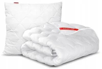 Produktbild von Steppdecke 140x200 cm und Kopfkissen 70x80 cm Medcline Mikrofaser antiallergisch weiß