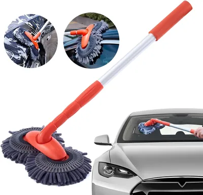 Produktbild von Auto Bürste, Waschbürste, Autowasch-Mopp 360 Grad drehbarer Autowaschbürste Autowasch-Doppelbürstenmopp