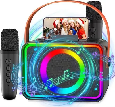 Produktbild von Karaoke Maschine, Karaoke Set mit 2 Mikrofonen, Bluetooth Box für Party & Familie