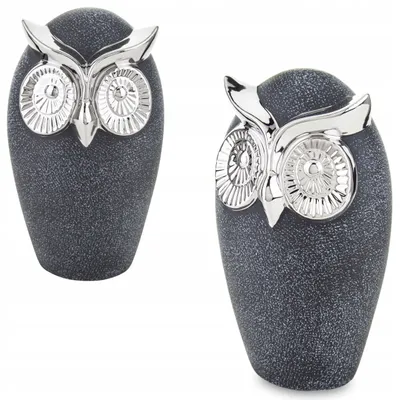 Produktbild von Art-Pol Deko-Figur Eule Keramik Schwarz-Silber 20 cm