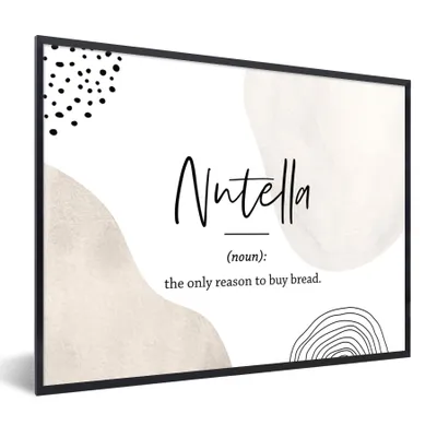 Produktbild von MuchoWow® Gerahmtes Poster Zitate - Nutella - Sprichwörter - Wörterbuch - Nutella Definition 80x60 cm - Poster mit Schwarzem Bilderrahmen Wandposter Rahmen Foto Bilder - Schwarzem - Mit Gestell