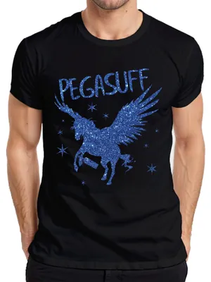 Produktbild von Pegasuff Einhorn Pegasus Saufen Alkohol Flasche Party Glitzer JGA Herren T-Shirt, Schwarz, 3XL