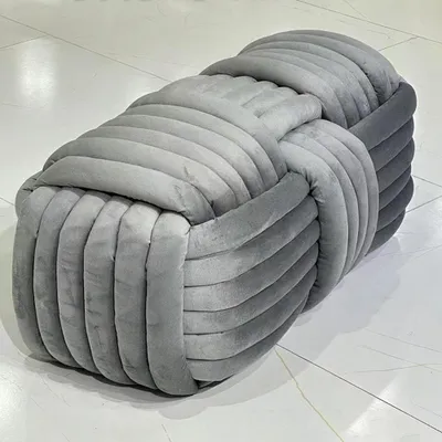 Produktbild von Hocker Schminkhocker Kosmetikhocker Schuhhocker Fußhocker Wohnzimmerhocker modern Wohnzimmersofa  Grau 80*40*35cm /DDSFH8/