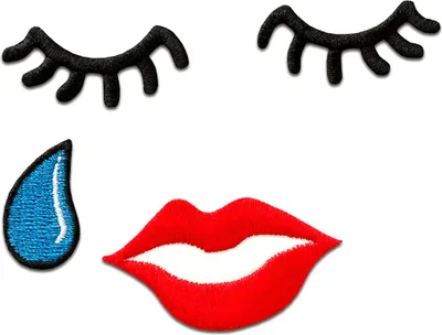 Obrázek produktu pro Set Face With Tear - Patch, Nažehlovací, Nažehlovací, Apliqué, Patch, Patch, Nažehlovací, Velikost: různé velikosti