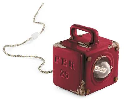 Produktbild von Handbemalte Tischlampe im Vintage-Design, aus Eisen und Keramik, Industrial TA - Bordeaux